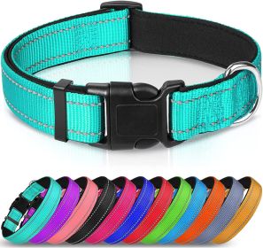 Reflective Dog Collar; Soft Neoprene Padded Breathable Nylon Pet Collar Adjustable for Medium Dogs (Color: navy blue, size: Large (Pack of 1))
